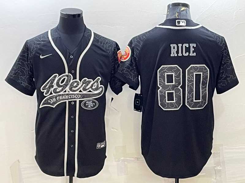 Men%27s San Francisco 49ers #80 Jerry Rice Black Reflective Limited Stitched Football Jersey->san francisco 49ers->NFL Jersey